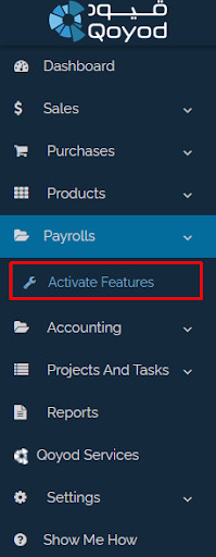 Activating Payrolls Feature - Qoyod