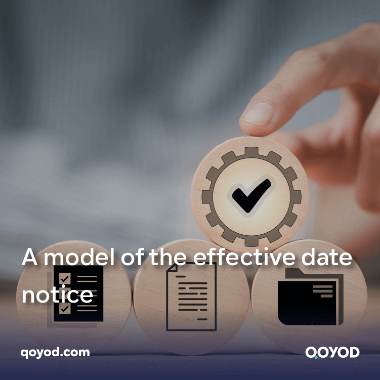 An effective date notice model