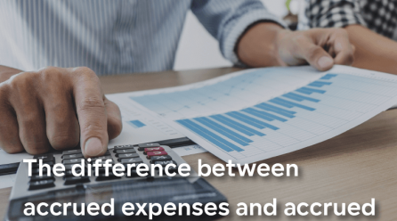 The difference between accrued expenses and accrued revenue