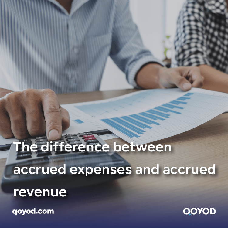 The difference between accrued expenses and accrued revenue